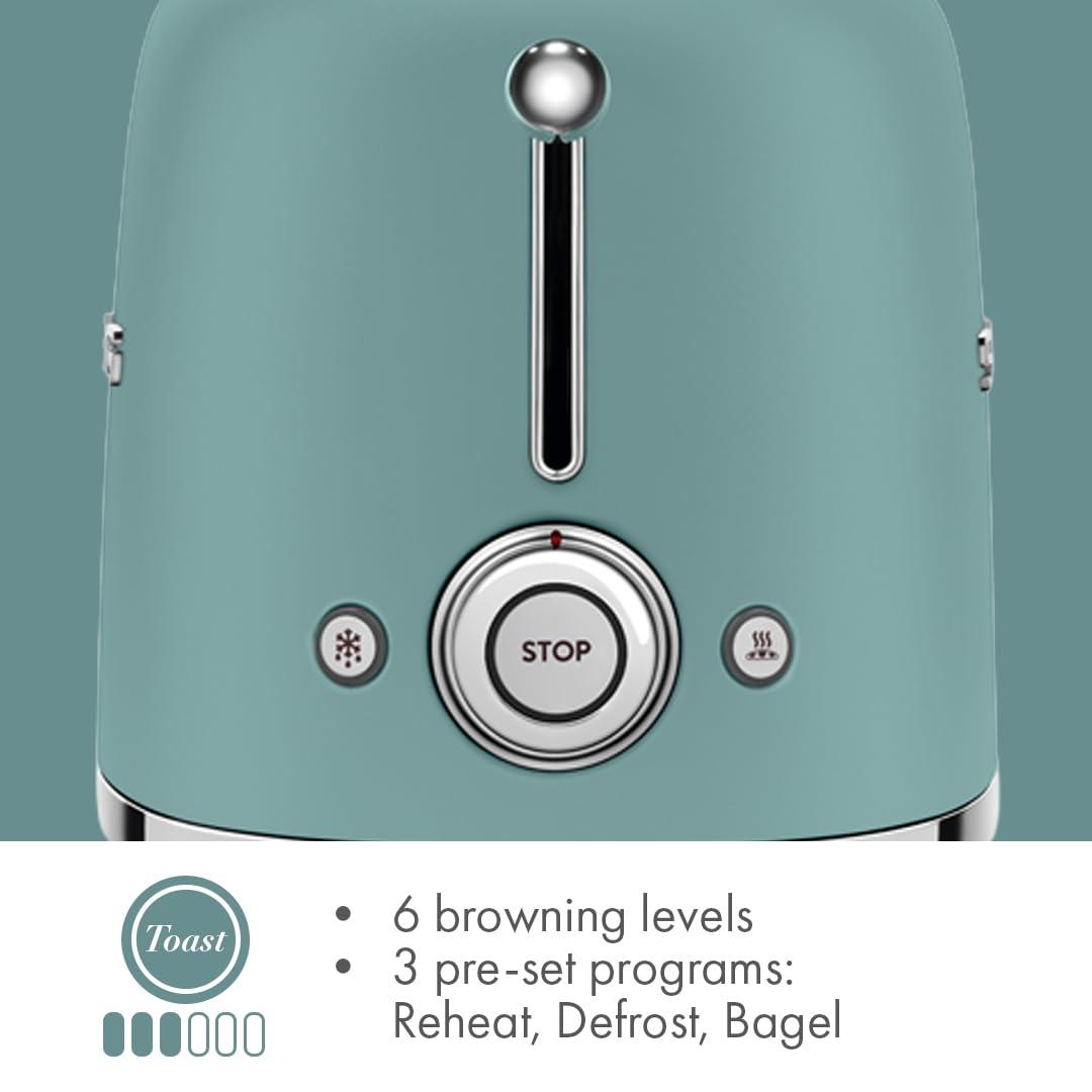 SMEG Matte Jade Green 2-Slice Retro Toaster