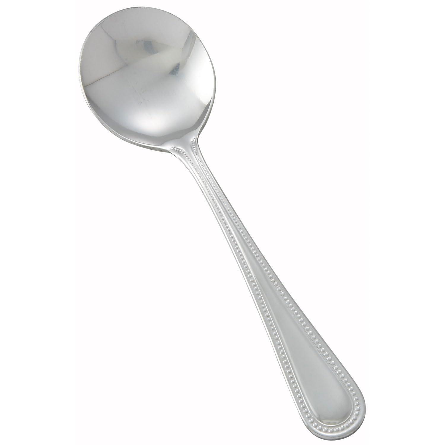 Winco Dots Stainless-Steel Bouillon Spoon, Heavyweight, 6.75" (12 Pack) (Set of 12)