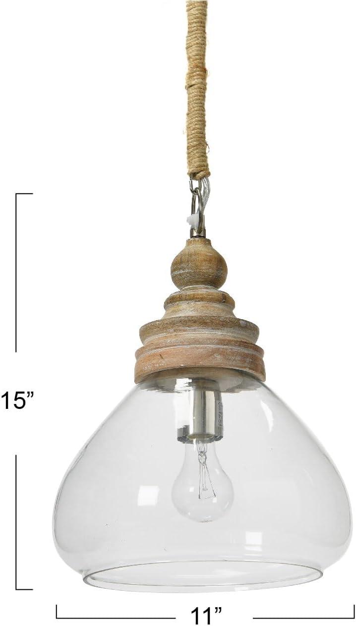 August Grove® Bellantoni Distressed Mango Wood Ceiling Light