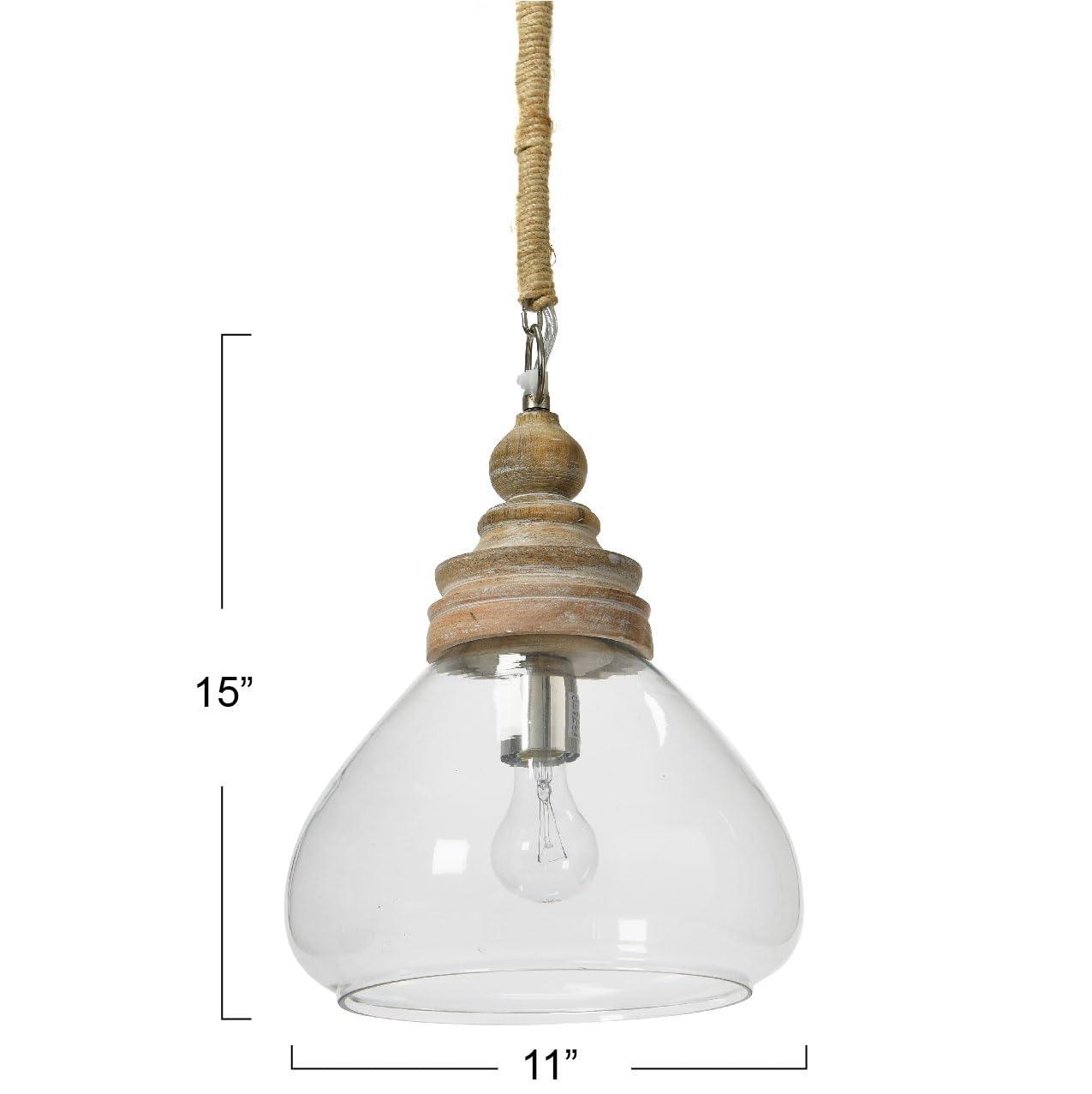 August Grove® Bellantoni Distressed Mango Wood Ceiling Light