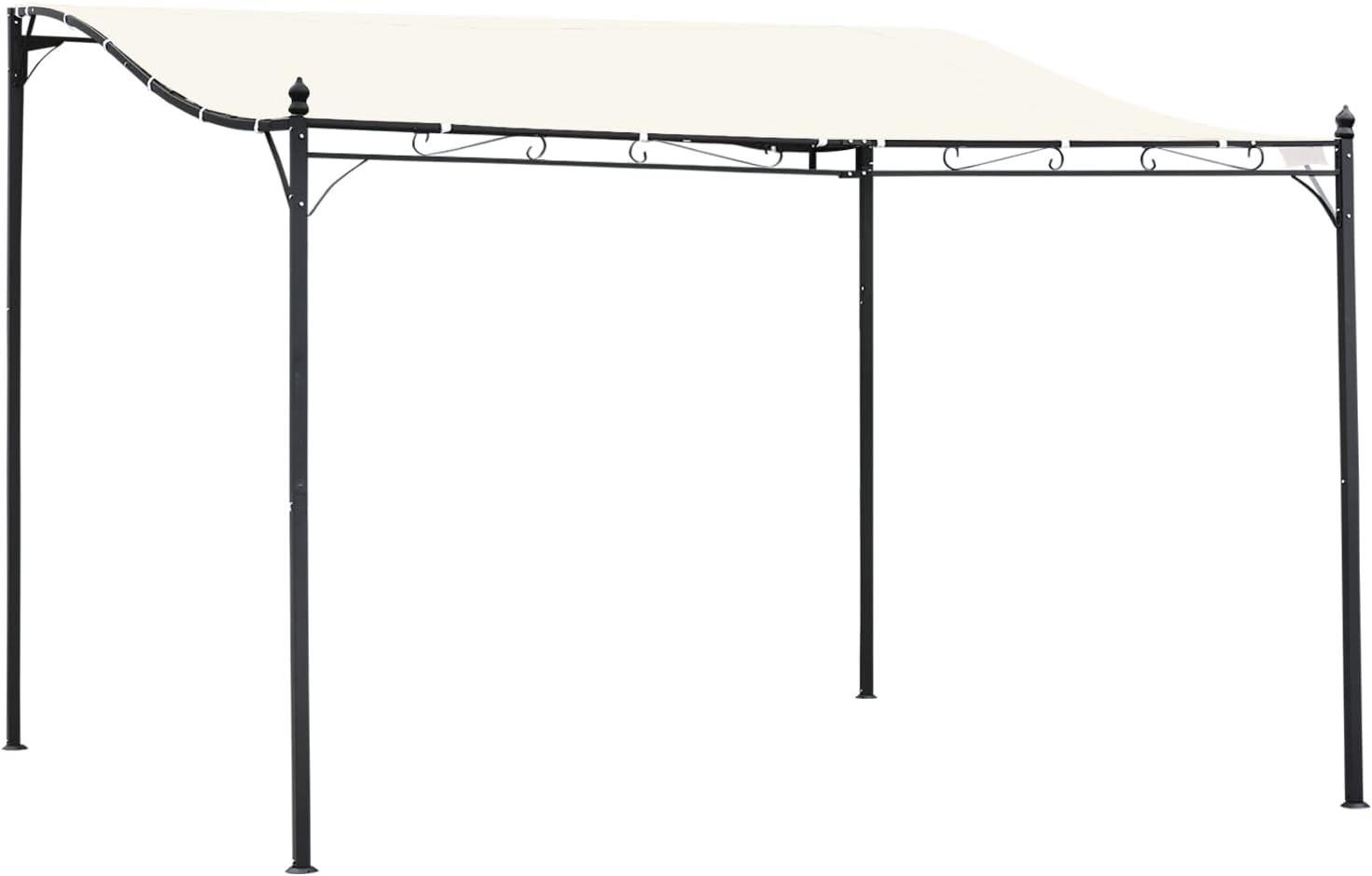 Cream White Steel Outdoor Pergola Gazebo with Weather-Resistant Canopy