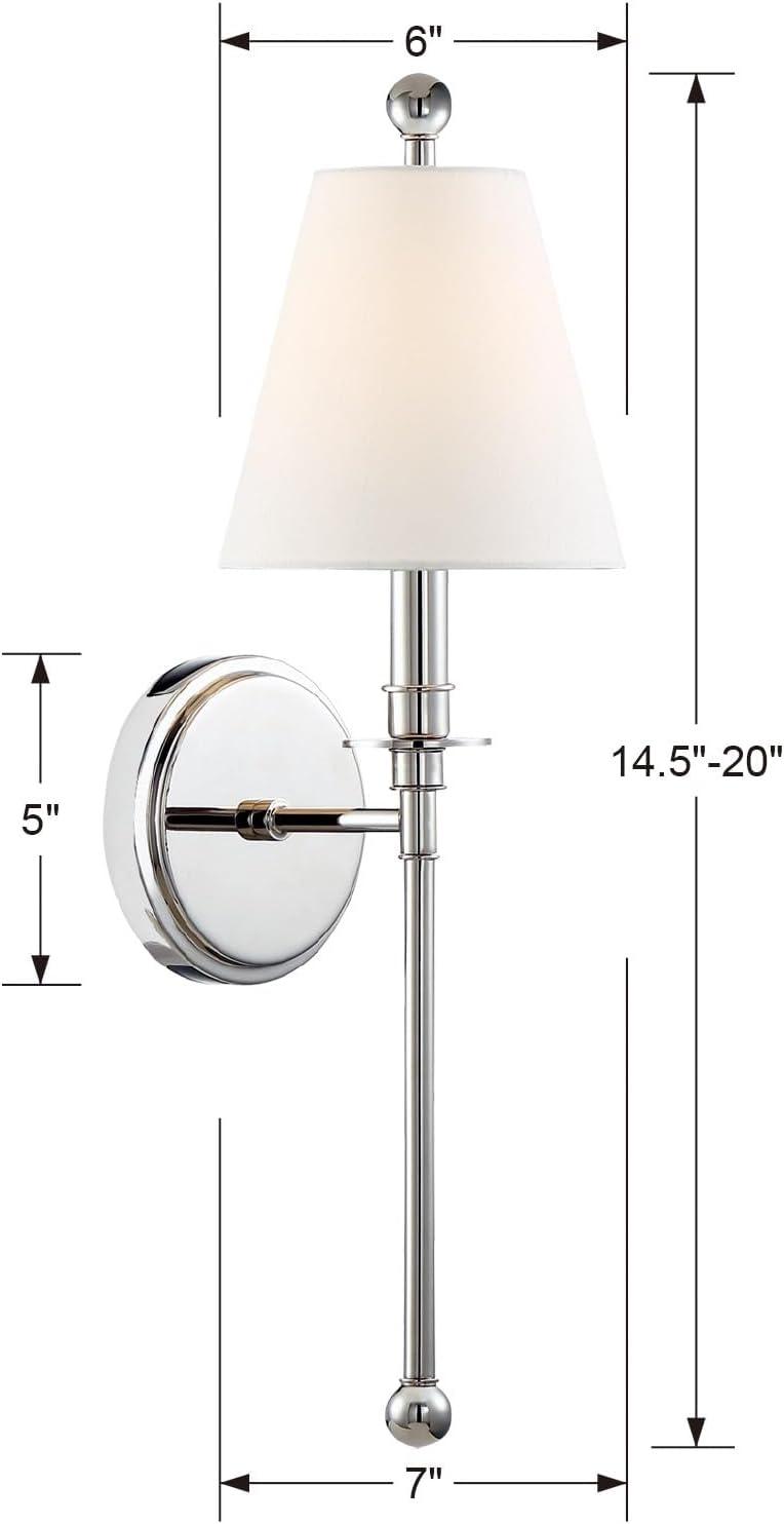 RIV-382-PN-Crystorama Lighting-Riverdale 1-Light Wall Sconce in Traditional Style including 2 Stem Styles - 6 Inches Wide by 14.5 Inches High-Polished