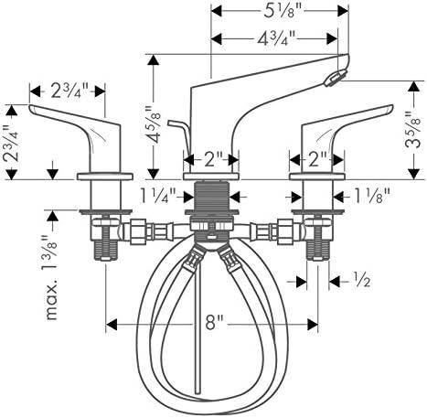 Focus E Widespread Bathroom Faucet with Drain Assembly