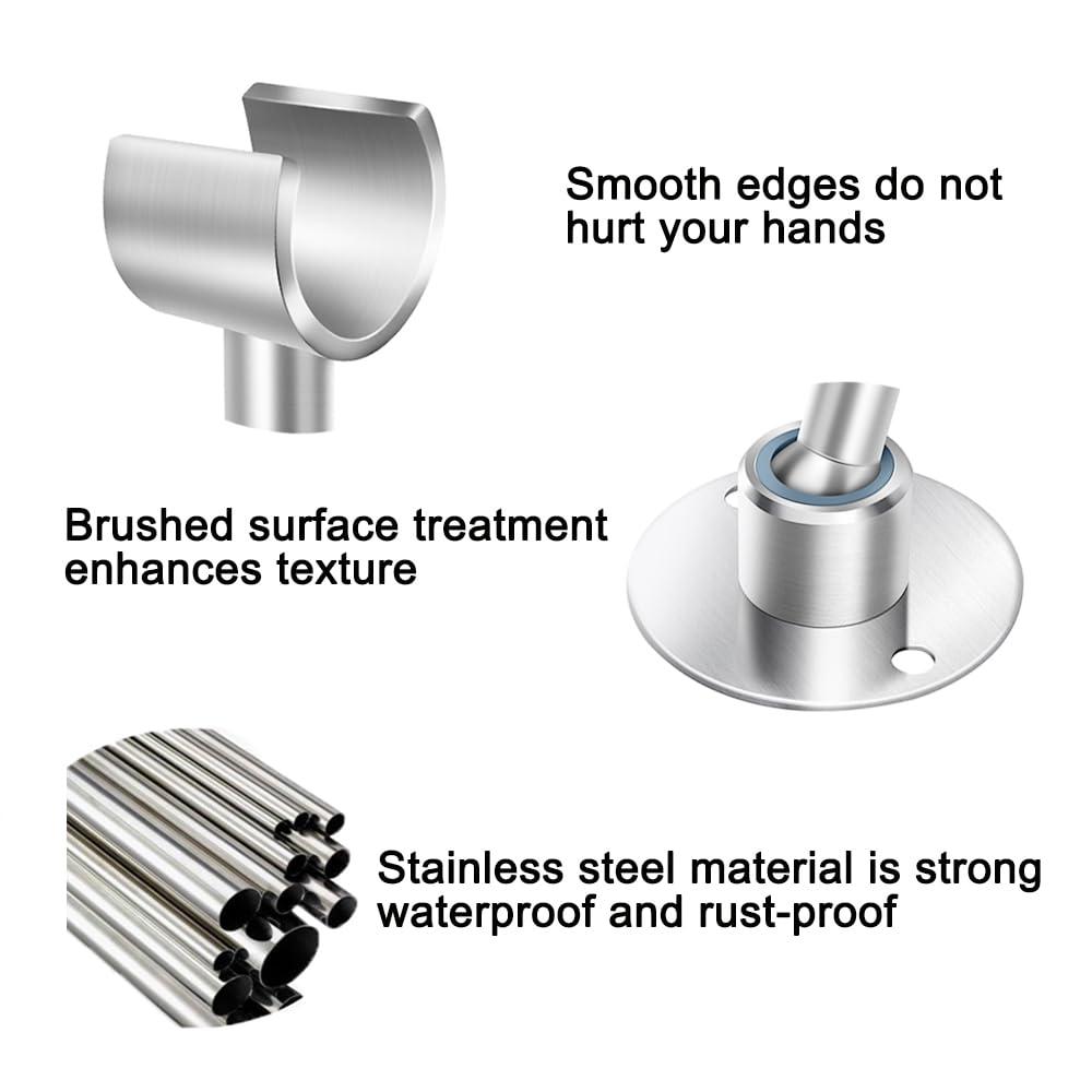 Shower Head Holder Wall Mount,Stainless Steel Handheld Shower Head Holder,Adjustable Shower Spray Holder Metal Shower Head Bracket,Brushed Finish