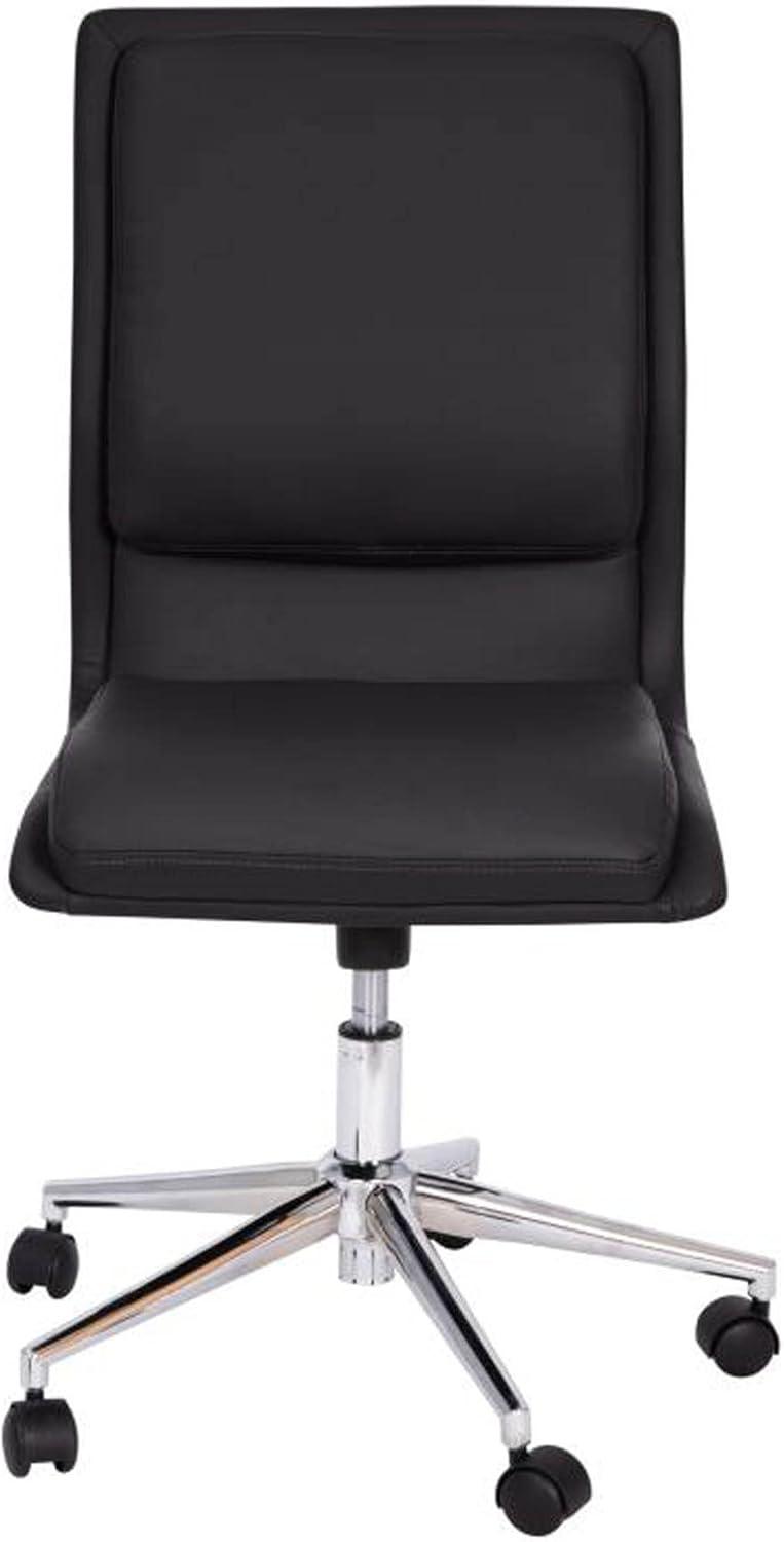 Flash Furniture Madigan Mid-Back Armless Swivel Task Office Chair with Upholstery and Adjustable Metal Base