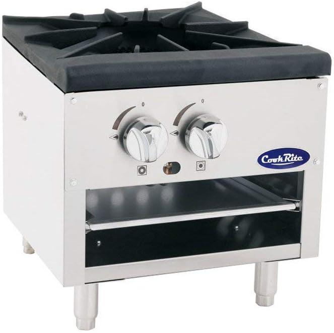 Stainless Steel Countertop Single Stock Pot Stove with Knob Controls