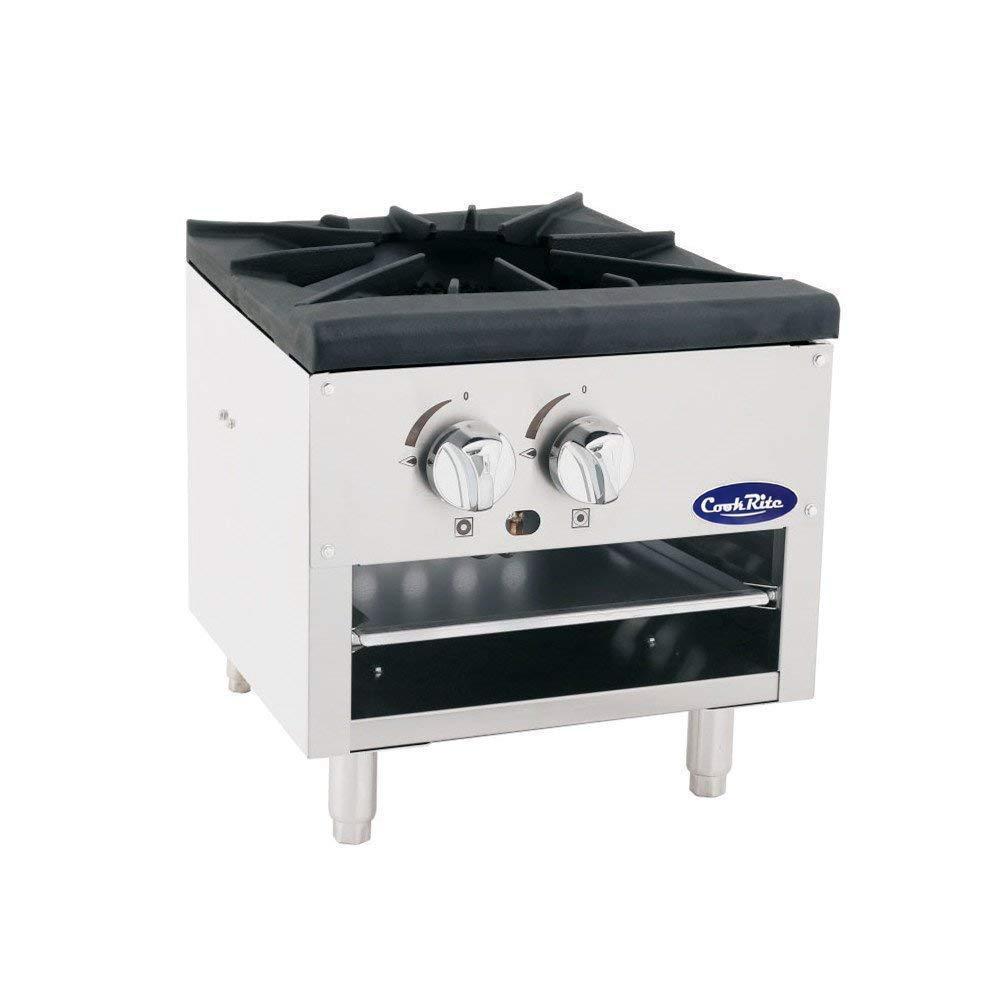 Stainless Steel Countertop Single Stock Pot Stove with Knob Controls