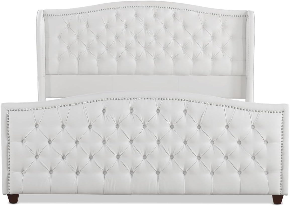 Marcella Tufted Wingback King Bed Bright White