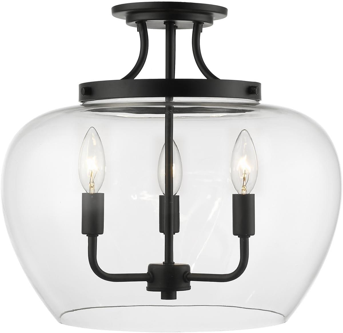 Z-Lite Joliet 3 - Light Semi-Flush Mount in  Matte Black