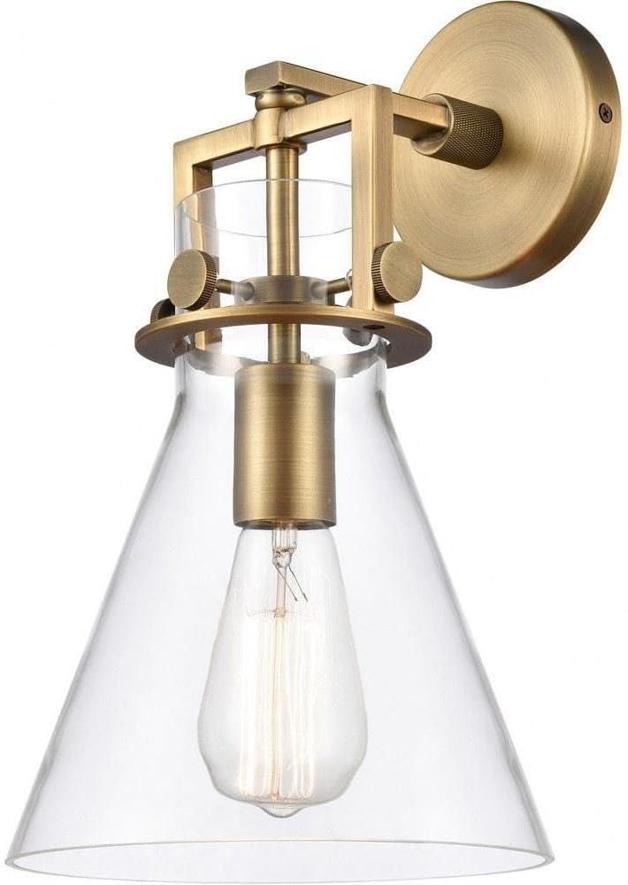 411-1W-BB-8CL-Innovations Lighting-Newton-One Light Wall Sconce-8 Inches Wide by 14.5 Inches High