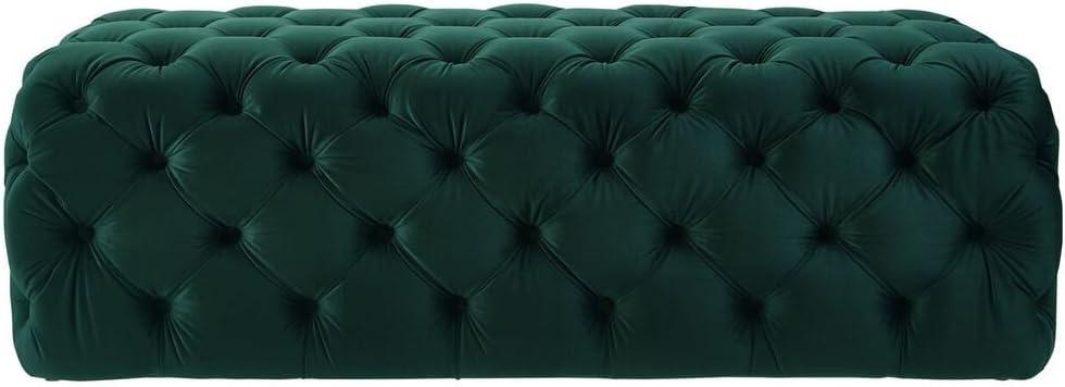 TOV Furniture Kaylee Jumbo Green Velvet Ottoman