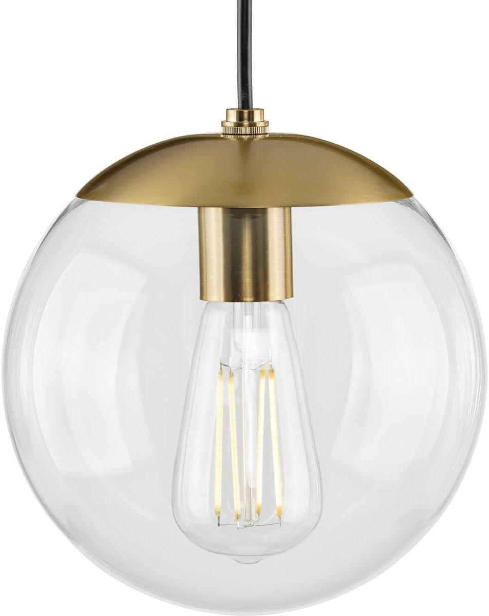 Atwell 8'' Brushed Bronze Clear Glass Globe Modern Pendant Light