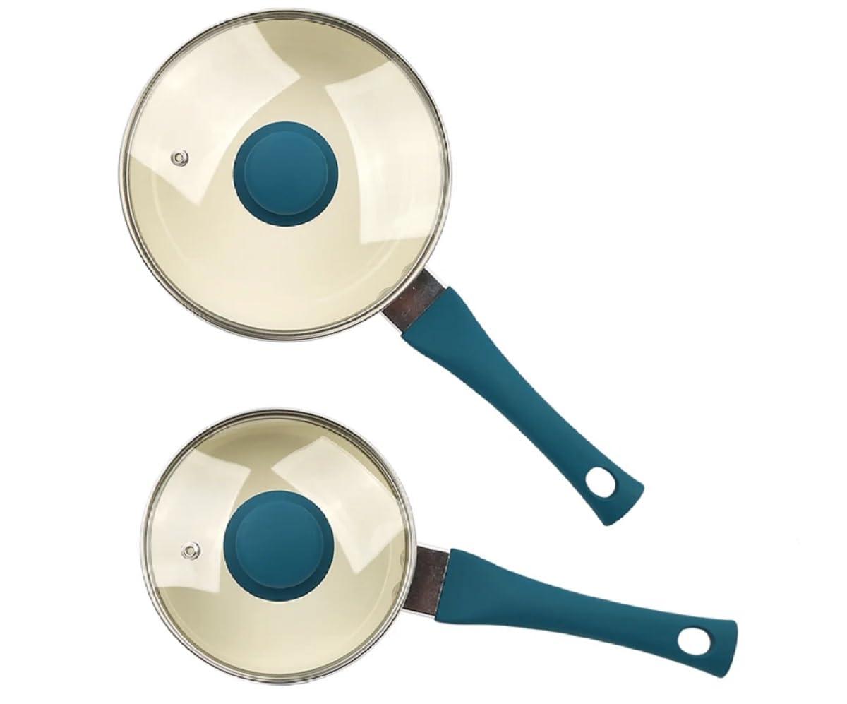 Mainstays 12 Piece Ceramic Nonstick Aluminum Pots and Pans Cookware Set, Blue