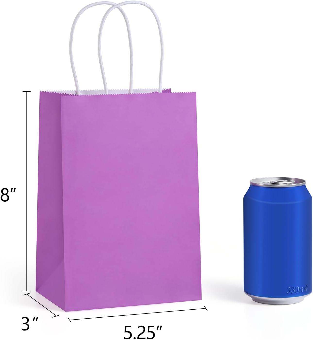 BagDream 24 Pack Rainbow Gift Bags with Handles, 6 Colors Small Party Favor Bag Goodie Bags for Kids Birthday, Party Favors, Birthdays & Celebrations, 5.25x3.75x8"