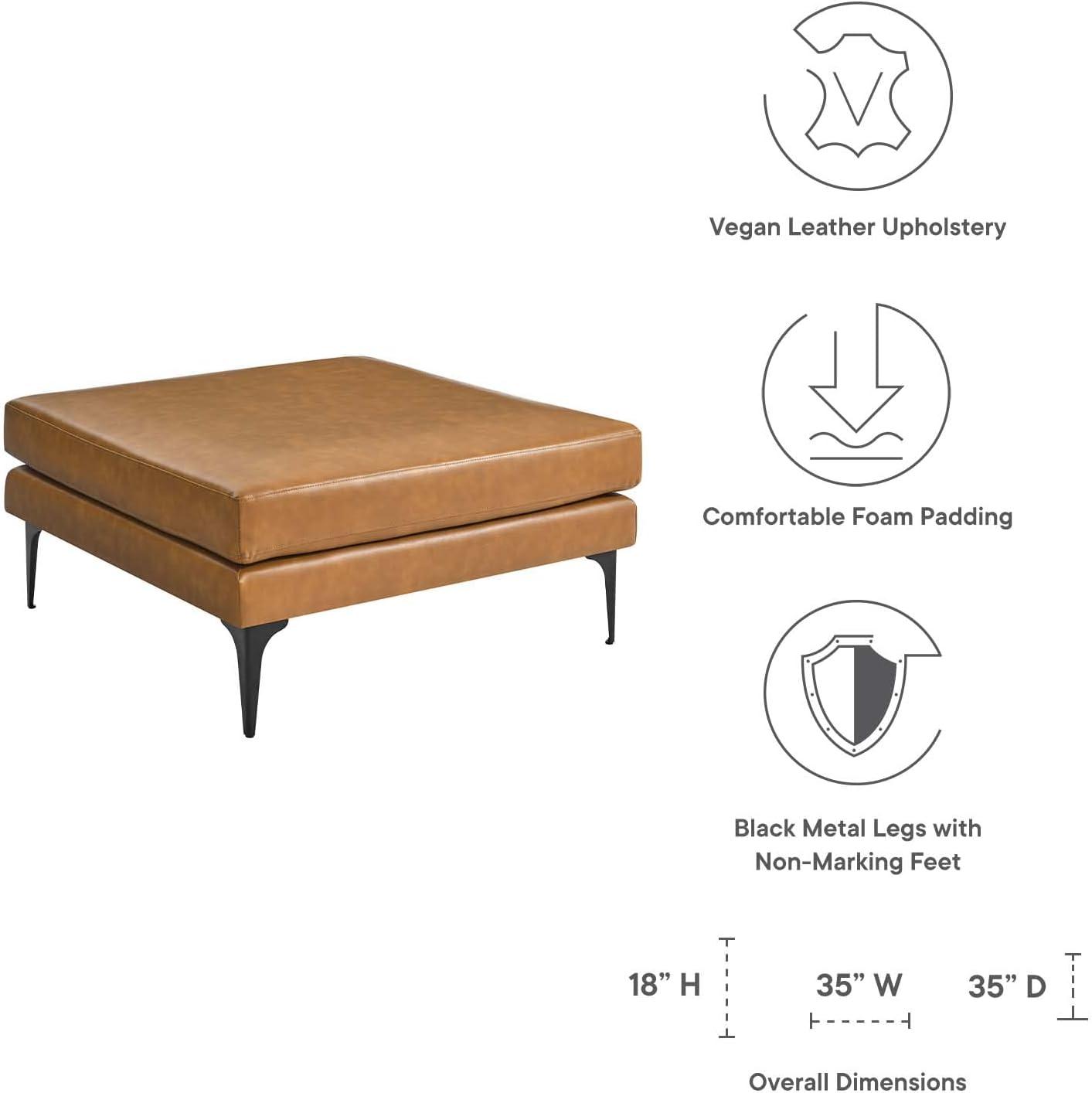 Modway Evermore Vegan Leather Ottoman in Tan