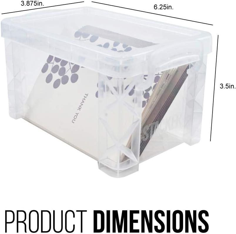 Clear Plastic Stackable Storage Box for 3 x 5 Cards