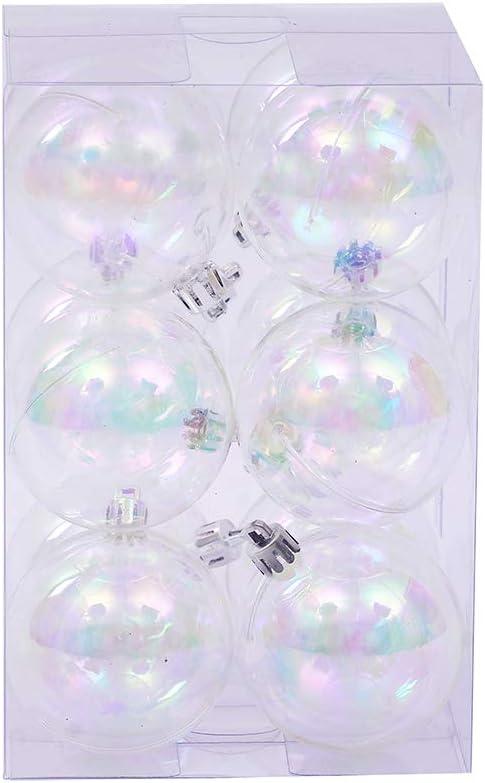 Kurt S. Adler 60MM Clear Iridescent Ball Ornaments, 12-Piece Box