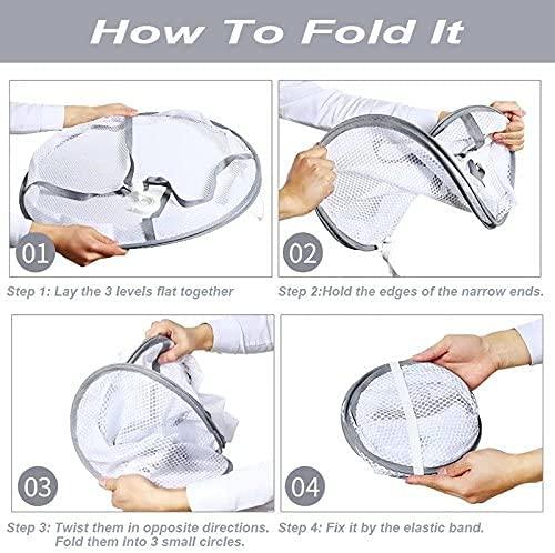 Looca 3-Tier Folded Mesh Clothes Hanging Dryer Sweater Drying Rack 30.3" L * 24.5" W*30.7" H