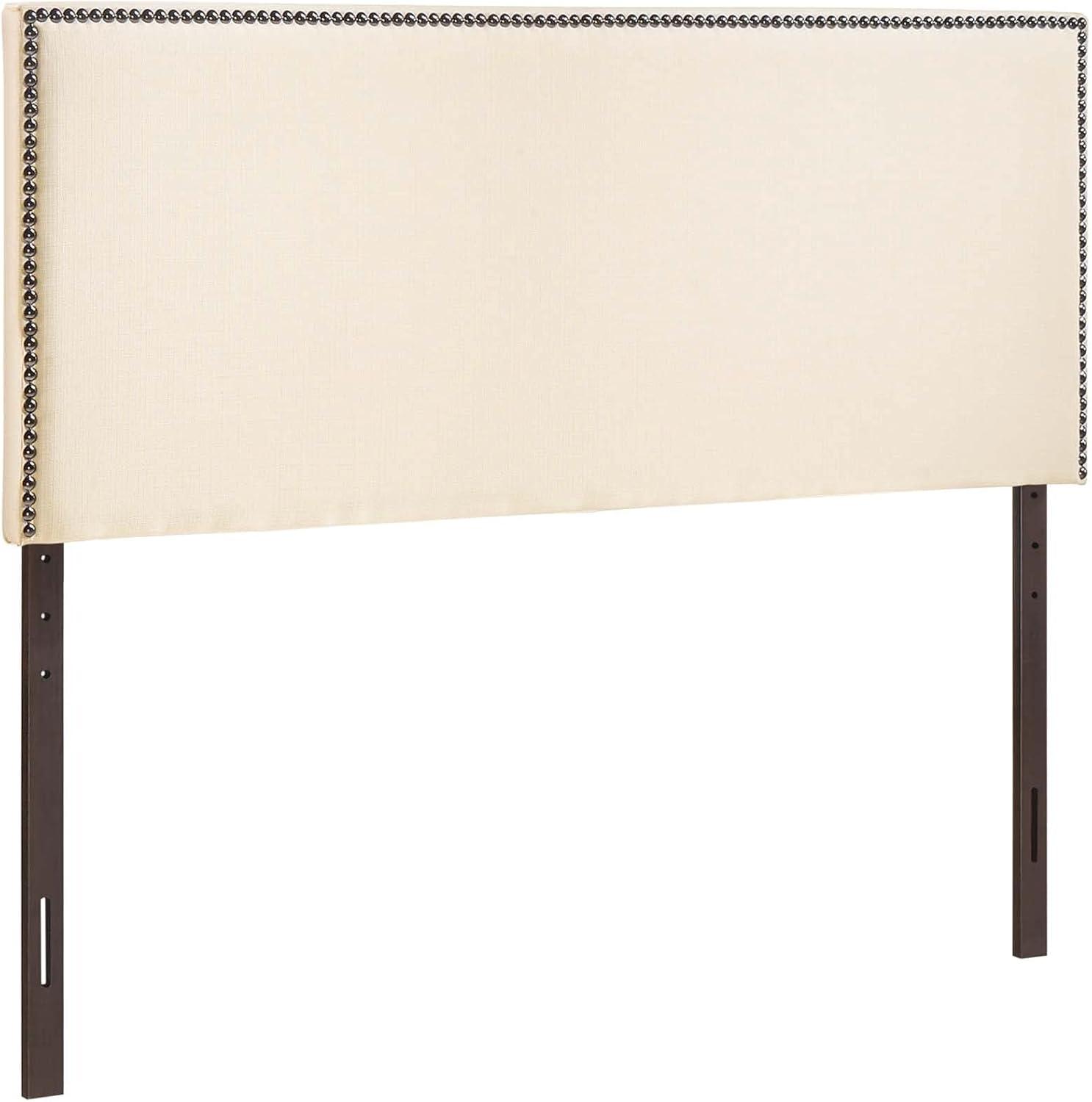Modway Region Nailhead Queen Upholstered Headboard in Ivory