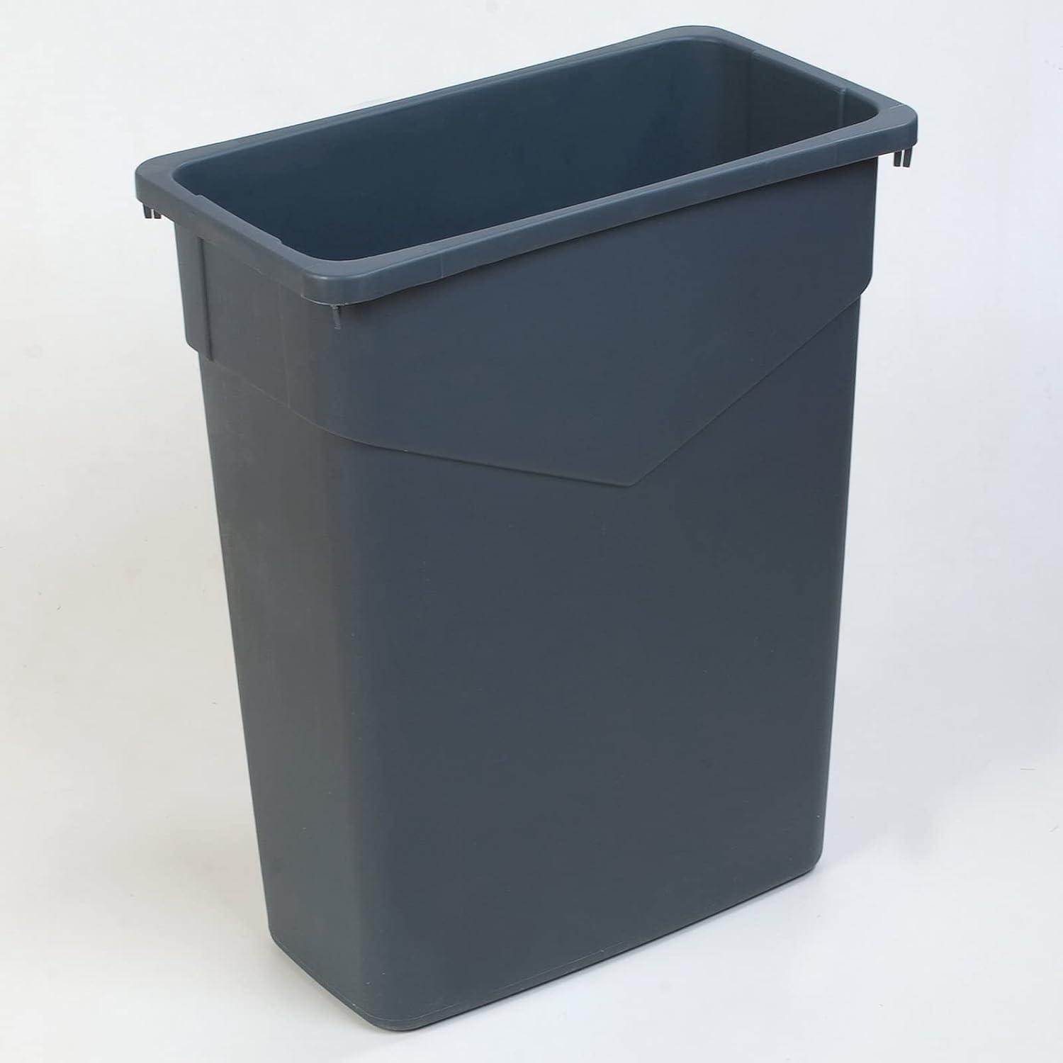 Carlisle 34201523 TrimLine Rectangle Waste Container Trash Can Only, 15 Gallon, Gray