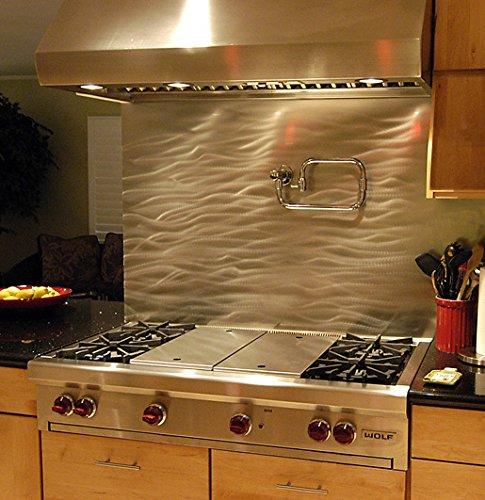 Currents Decorative Stainless Steel Kitchen Backsplash 30" x 48"
