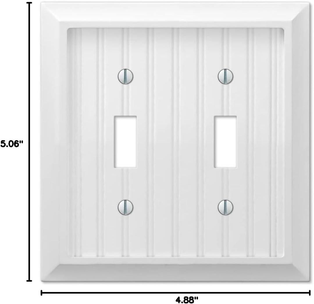 Amerelle White 2-Gang Composite Wood Toggle Wall Plate