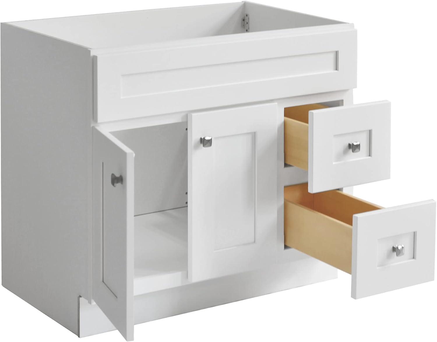 Design House Brookings 36 Inch Bathroom Vanity, Ready to Assemble, Solid Wood, Sherwin Williams – Design House, 587097