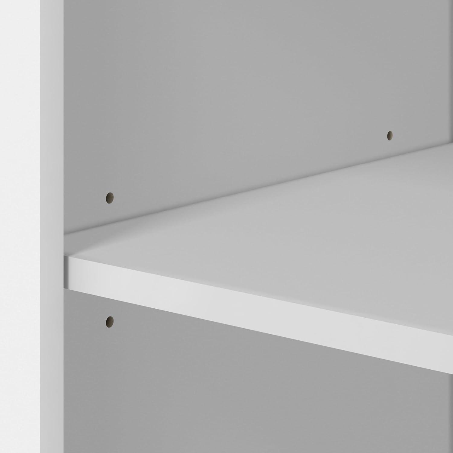 Furinno Fireplace TV Stand Entertainment Center TV Console Cabinet w/Open Storage Shelf for TV up to 55",White