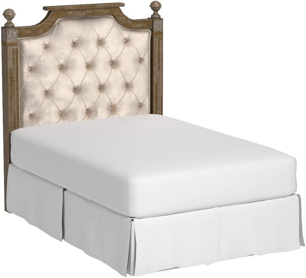 SAFAVIEH Rustic Wood Tufted Upholstered Headboard, Full, Beige Velvet