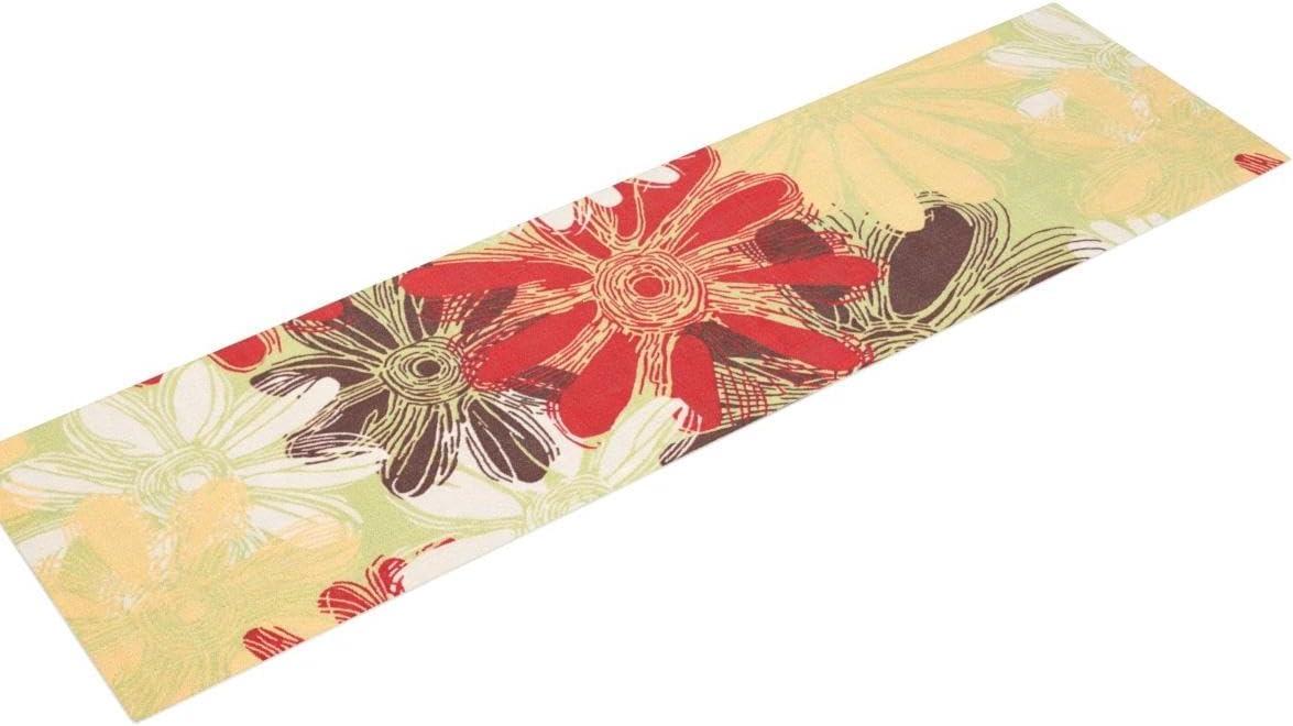 Nourison Home & Garden Flower Indoor Outdoor Runner Rug Green 2'3" x 8'