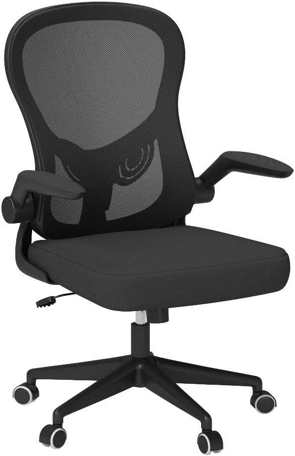 Black Ergonomic Mesh Office Chair with Adjustable Arms