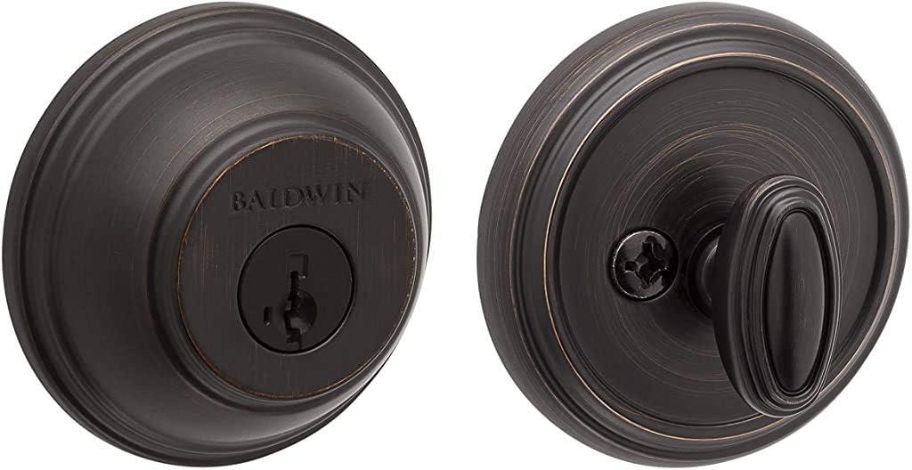 Baldwin Prestige 380 Round Single Cylinder Deadbolt Featuring SmartKey® Security