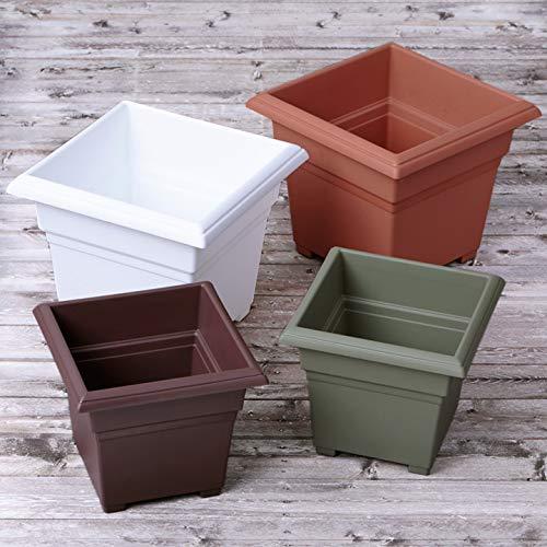 Novelty Countryside Plastic Square Tub Planter, Brown, 14in