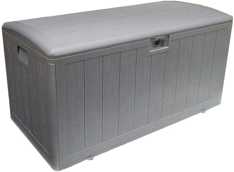 Plastic Development Group Weatherproof Resin Outdoor Patio Storage Deck Box with Secure Lid Retainer Straps