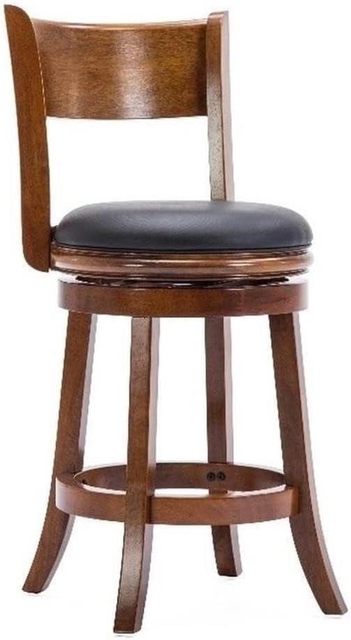 Boraam 24" Palmetto Swivel Hardwood Counter Height Barstool Walnut: Upholstered, Lacquered Finish, Foam Filled