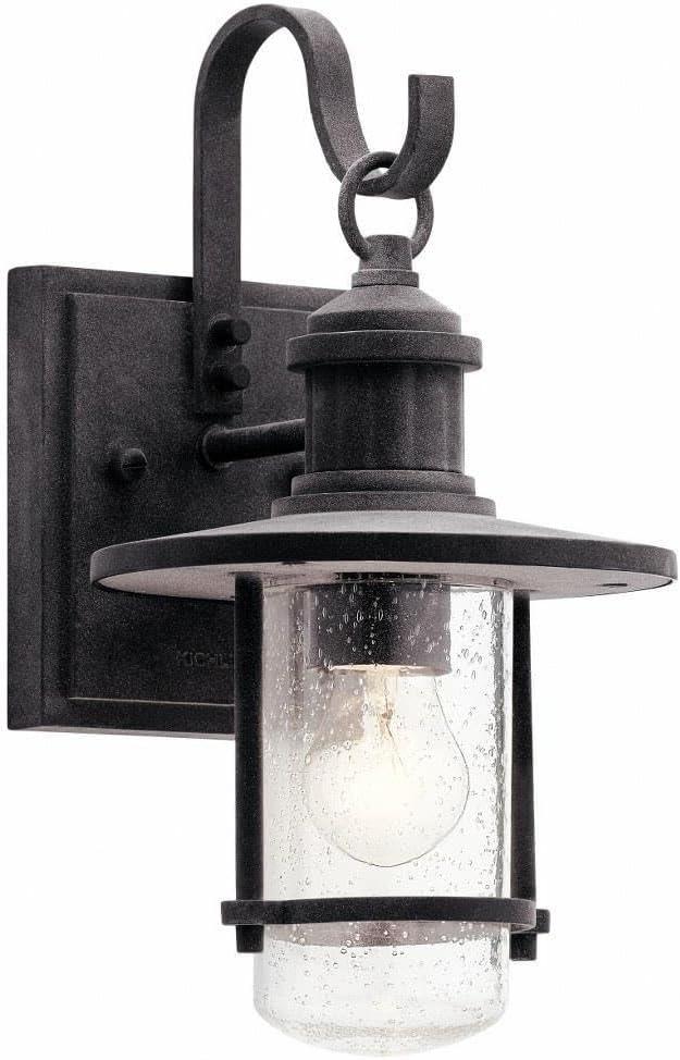 12.5" Black and Clear Aluminum Outdoor Wall Lantern