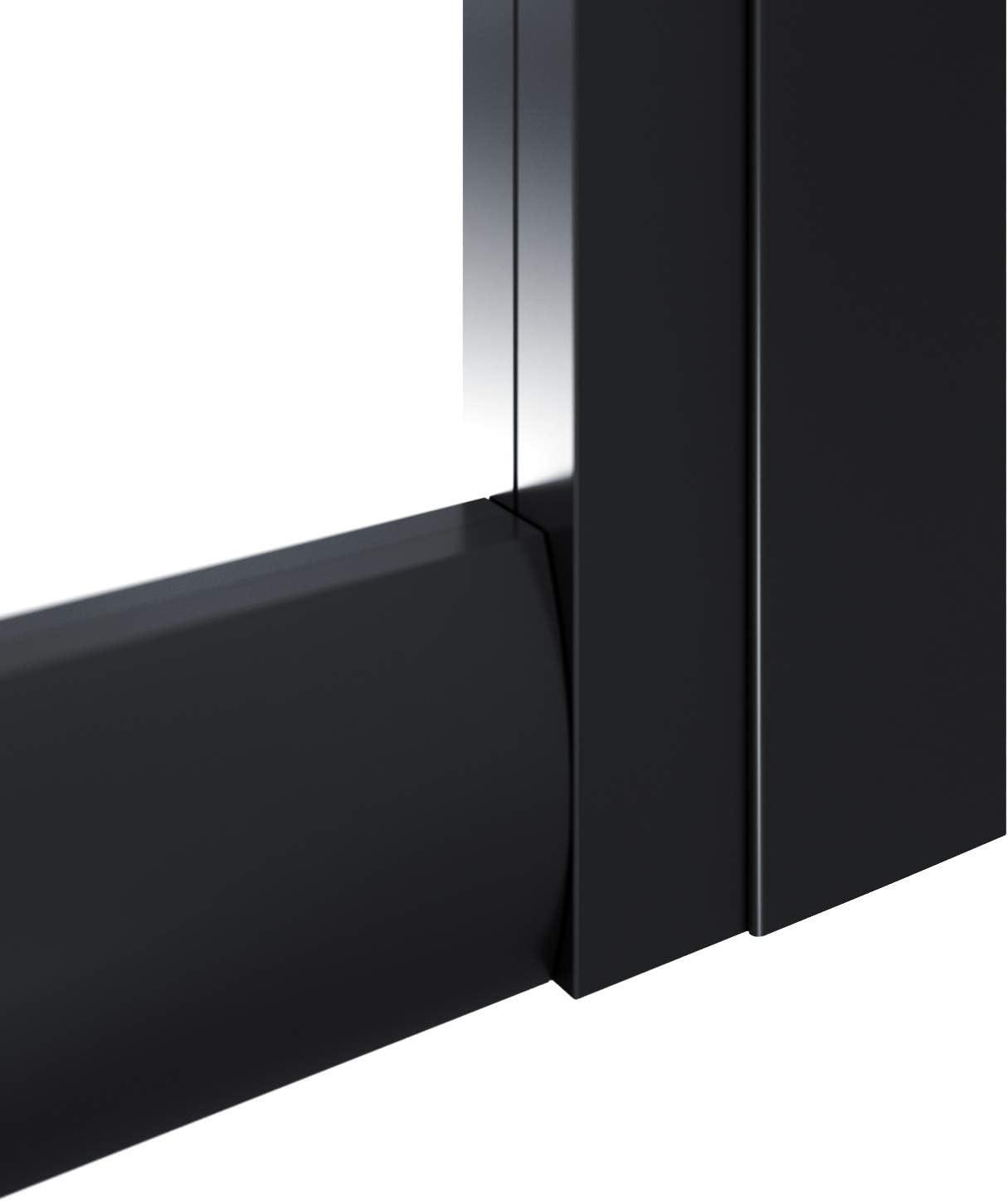 Elegant  Double Opening Sliding Shower Enclosurewith Shower Base Black Matte