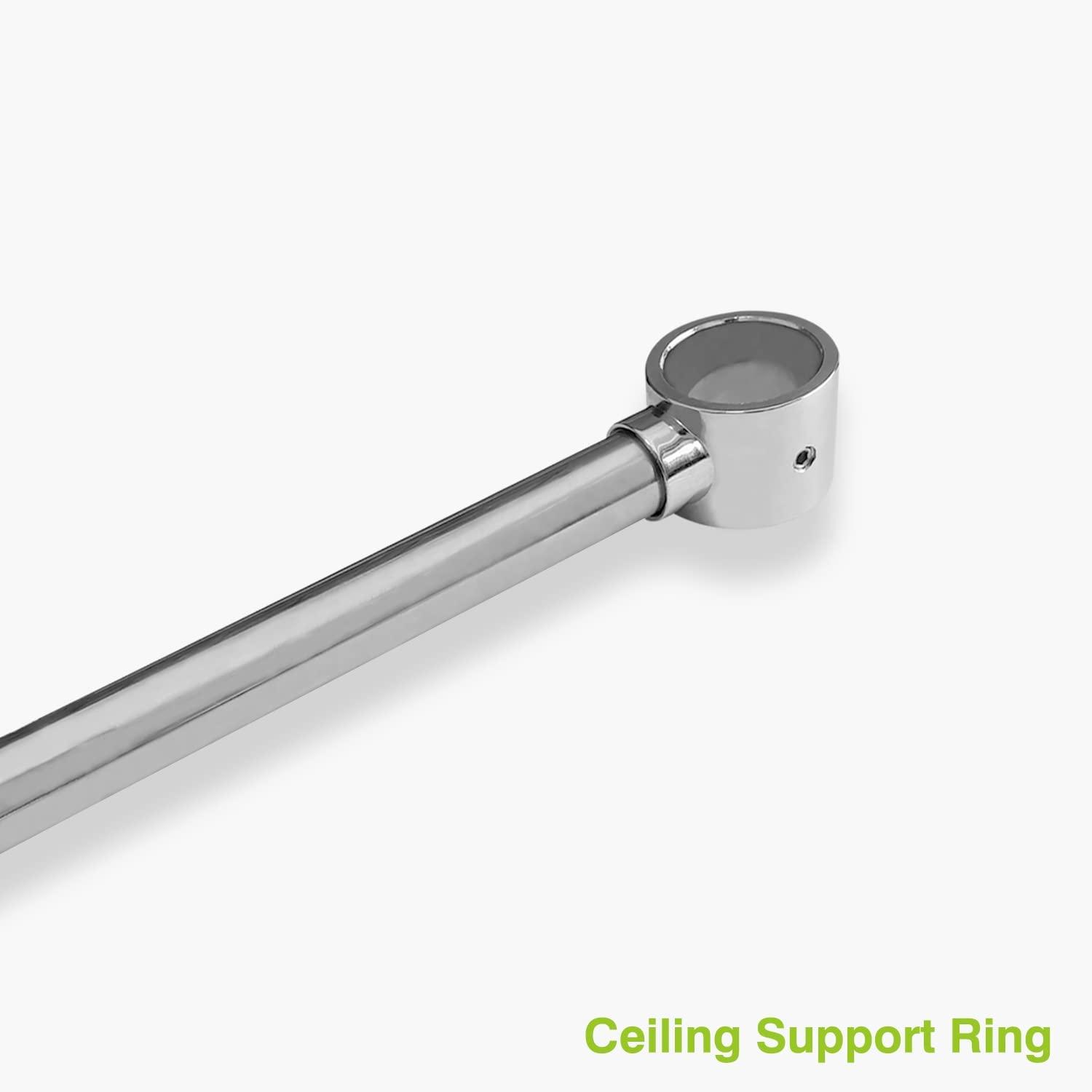 Naiture 12'' Stainless Steel Shower Rod Ceiling Support, 5/8" OD Rod with 1" Loop, Chrome Finish