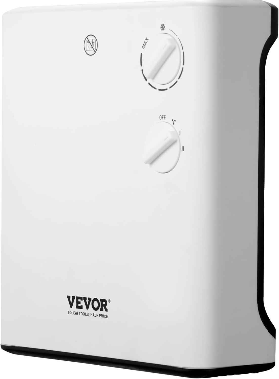 VEVOR 1500 Watt 250 BTU Electric Wall Mounted Space Heater with Adjustable Thermostat