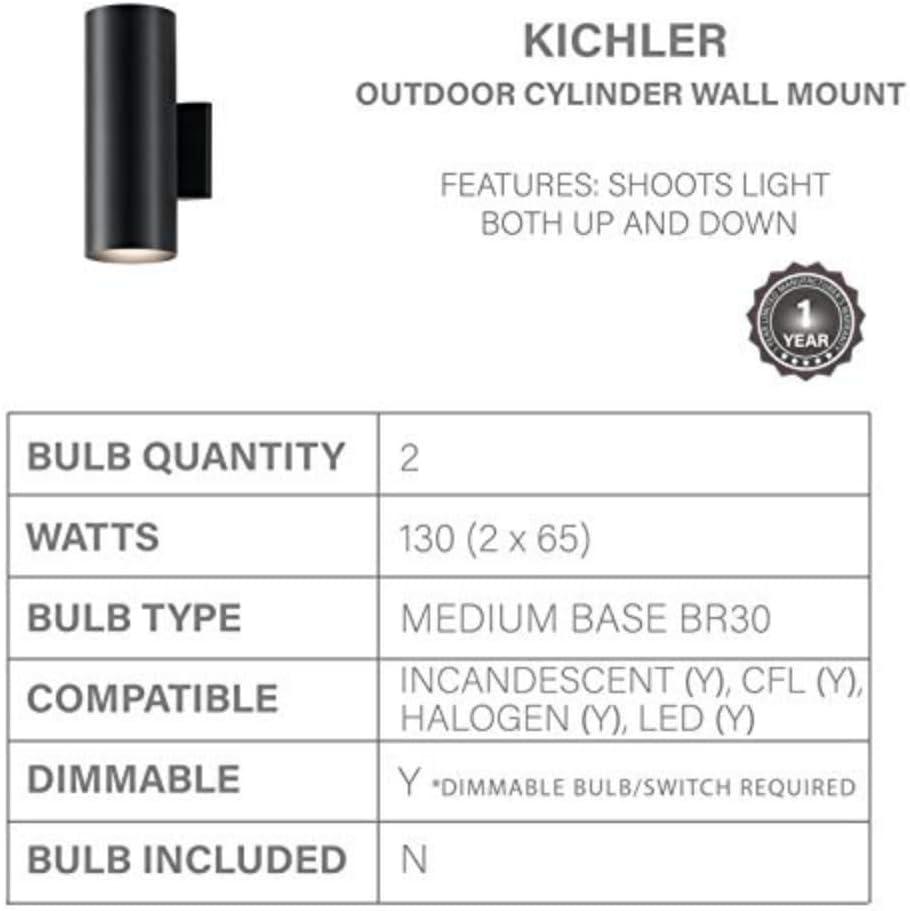 Kichler Lighting 2 - Light Wall Light in  Black