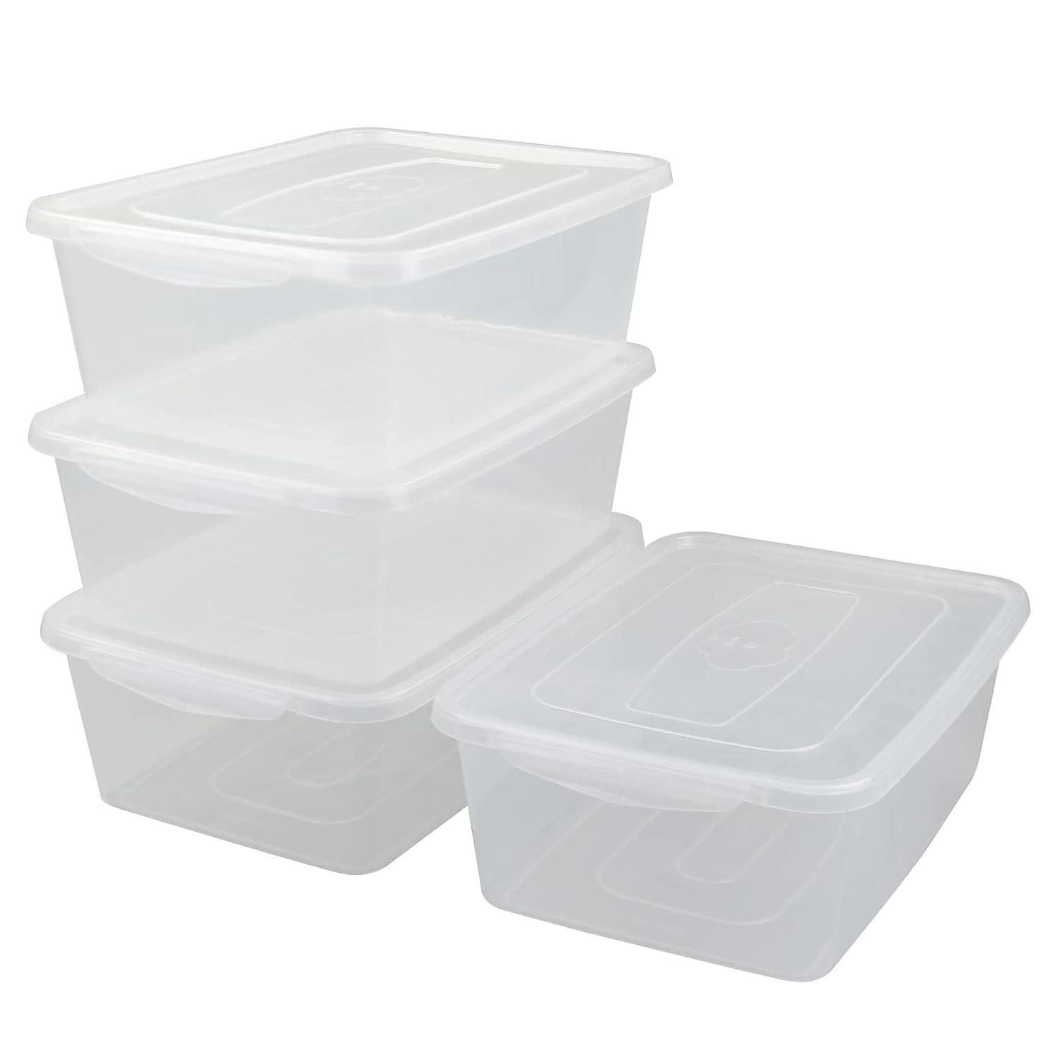 4-Pack 14 L Clear Dough Proofing Box, Food Pizza Storage Container