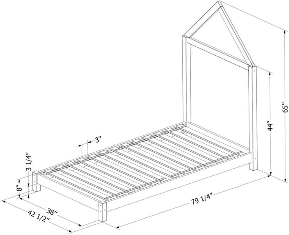 Sweedi Twin Solid Wood Platform Bed