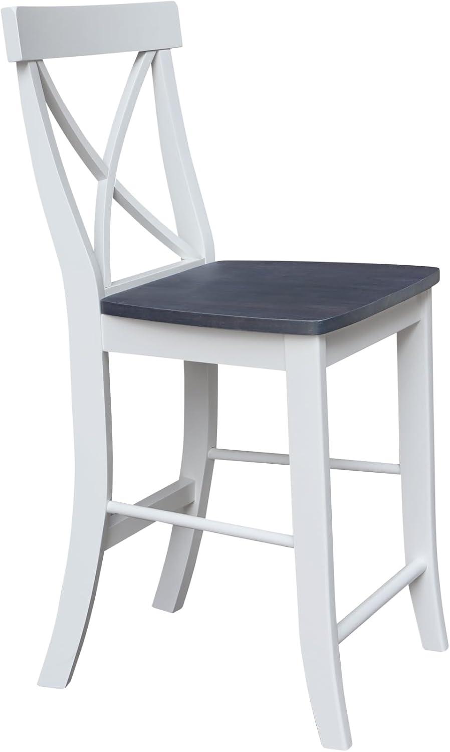 24&#34; X Back Counter Height Barstool Barstool White - International Concepts