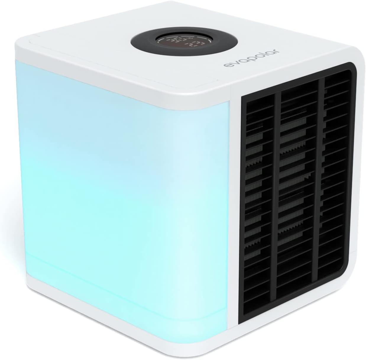 Evapolar evaLIGHT Plus Personal Portable Air Cooler, Evaporative Mini Air Cooler, Portable Air Conditioner, Humidifier, USB Connectivity and LED Light, 1000 ml