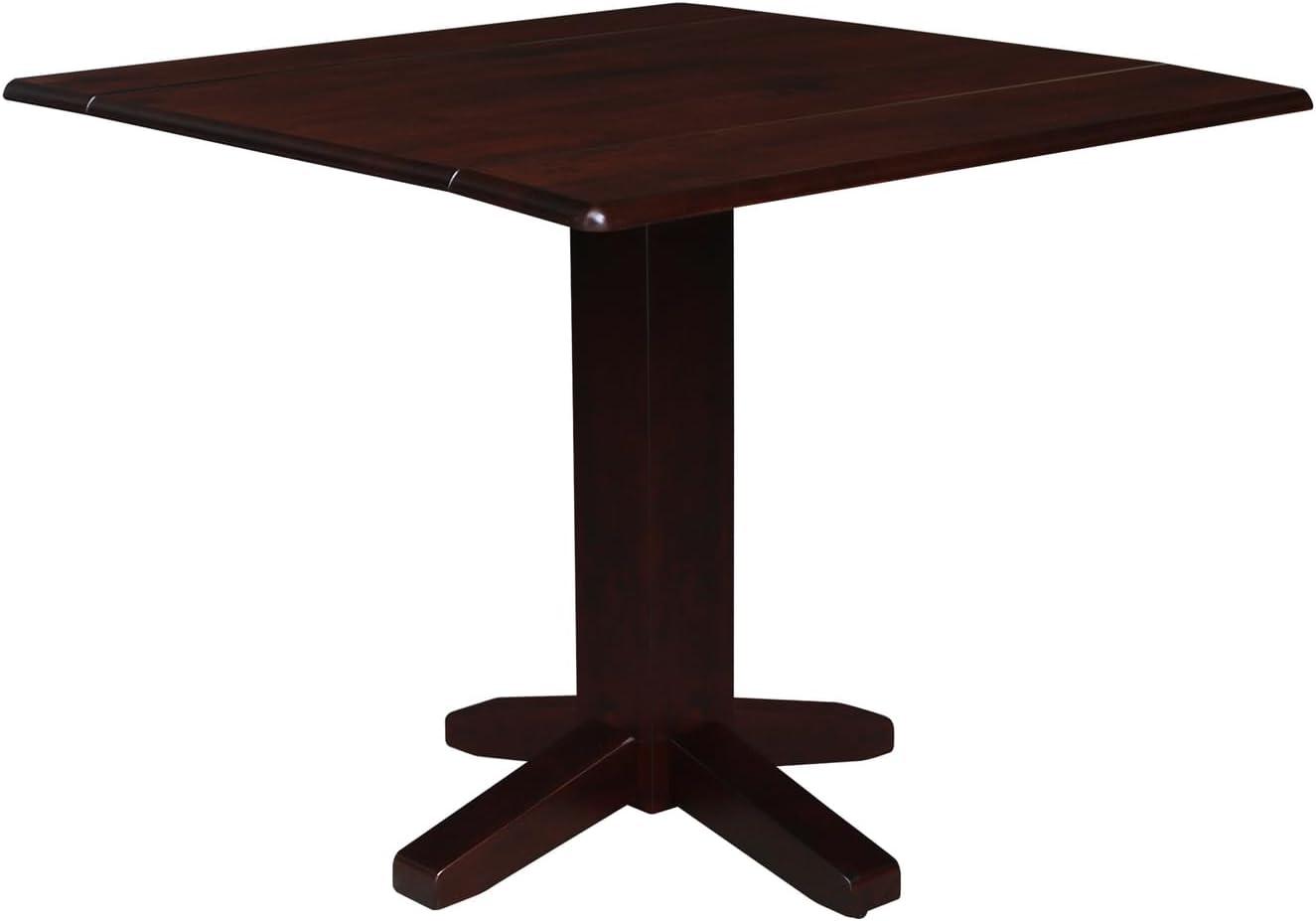 36" Sanders Square Dual Dining Table Rich Mocha - International Concepts: Solid Wood, 4-Seater Kitchen Table