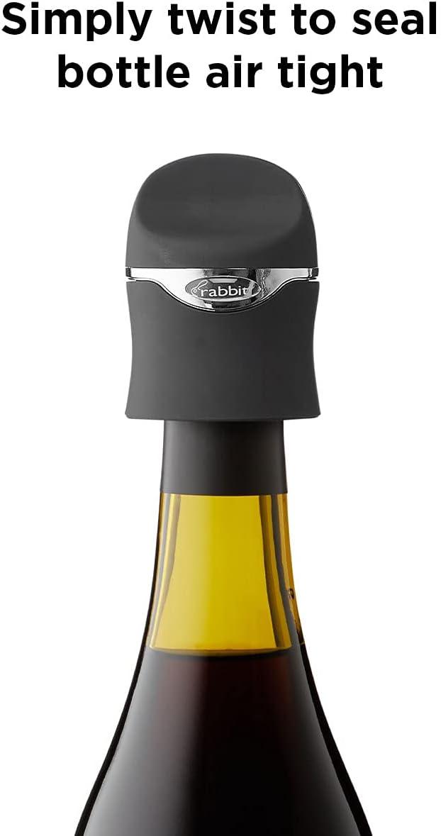 Rabbit Champagne and Wine Sealer (Velvet Black)