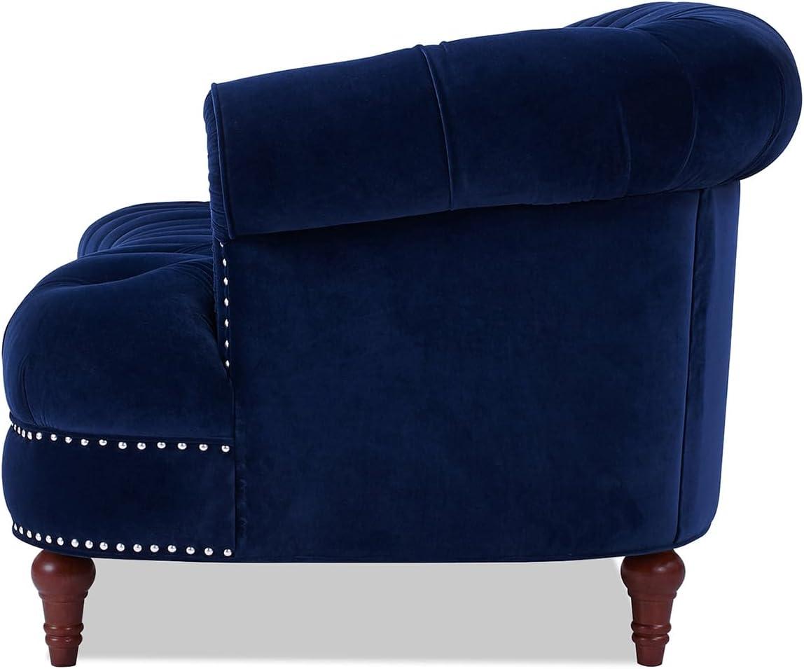 Jennifer Taylor Home La Rosa 84" Victorian Chesterfield Living Room Tufted Sofa Couch, Navy Blue