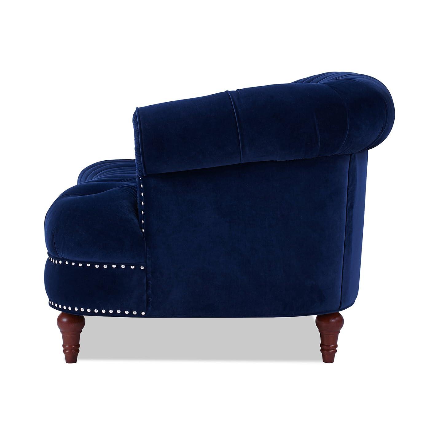 Jennifer Taylor Home La Rosa 84" Victorian Chesterfield Living Room Tufted Sofa Couch, Navy Blue