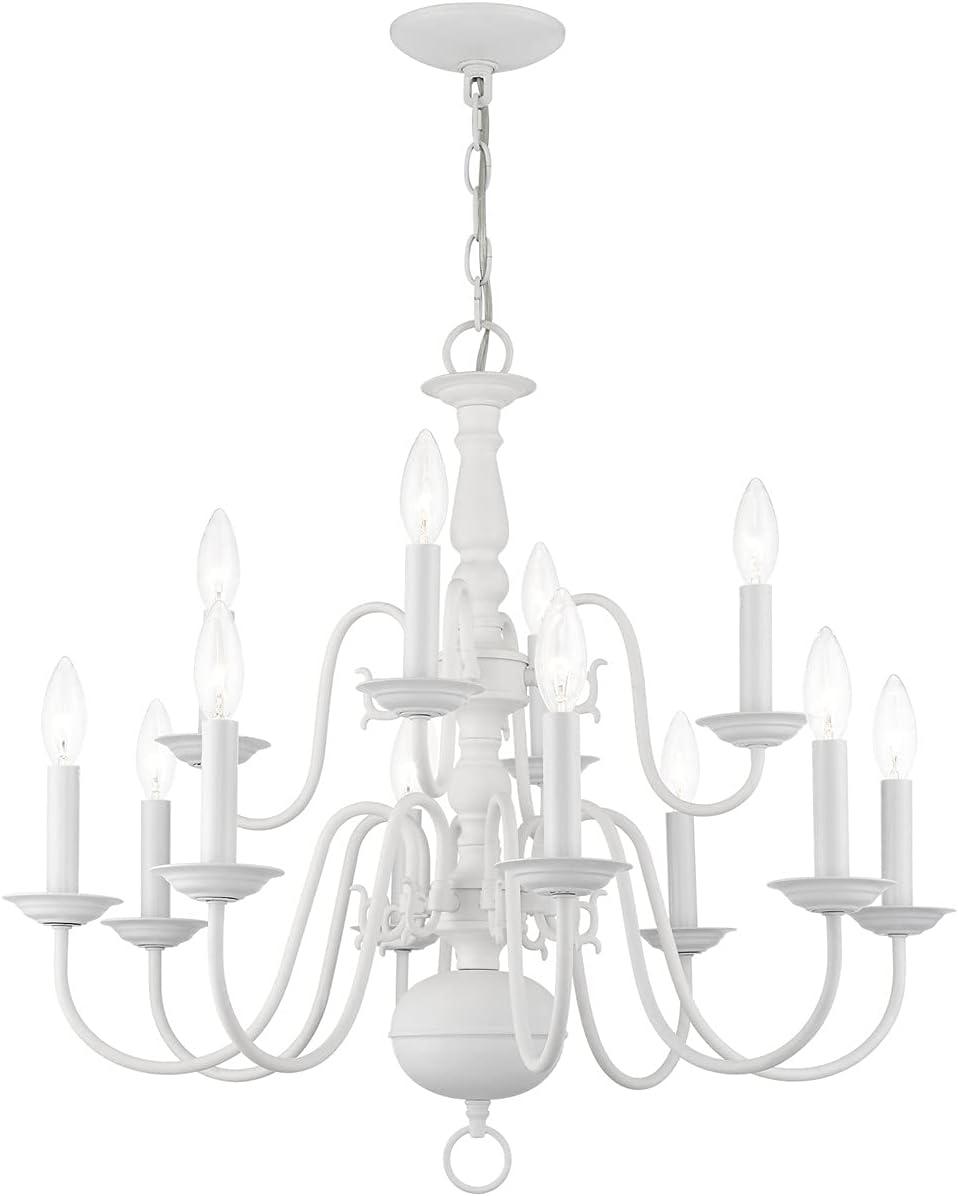 Livex Lighting Williamsburgh 12 - Light Chandelier in  White