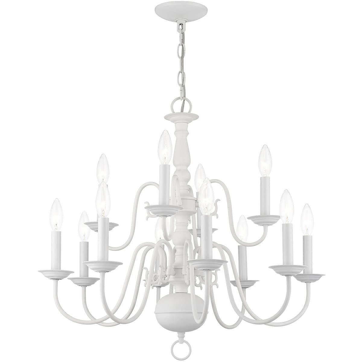 Livex Lighting Williamsburgh 12 - Light Chandelier in  White